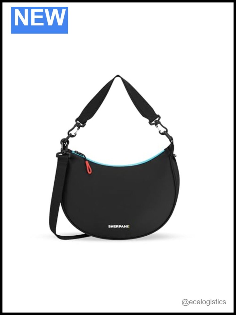Recycled Nylon Crescent Shoulder Bag with RFID Protection
